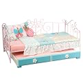 Our Generation Metal Bed with Trundle and Blue Bedspread