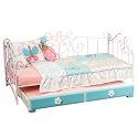Our Generation Metal Bed with Trundle and Blue Bedspread