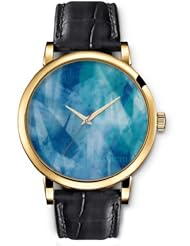 SPRAWL Aanalog Fashion Series Gold Ladies Watches of Genuine Black Leather Strap,Unique Wrist Watch for Women Girls Designed with Old letter with elements