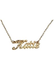 Name Necklaces Katie - Personalized Necklace Gold Plated 18K, Belcher Chain, 2mm Thick
