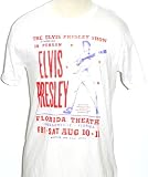 Elvis Presley Show Florida Theatre Performance Announcement Poster Artwork Men's White Vintage T-shirt
