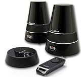 Funk-Boxen Stereo Outdoor Funklautsprecher Wireless Spritzwasserfest Inkl. Fernbedienung (PIANO-SCHWARZ)