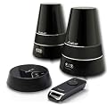Funk-Boxen Stereo Outdoor Funklautsprecher Wireless Spritzwasserfest Inkl. Fernbedienung (PIANO-SCHWARZ)
