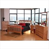 Windridge Solid Alder Shaker Bedroom Set in Rich Natural Honey Size: Full