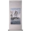 Handmade Asian Wall Art Scroll Painting On Textured Brown Brocade - Mountain Lake Cottage