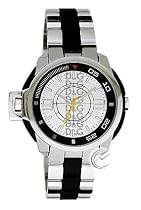 Dolce Gabbana - DW0077 - Montre Homme - Quartz Analogique - Bracelet en Acier Argent et Noir