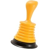 PlumbCraft Powerful Mini Home Plunger for All Drain Types, including showers, tubs, and sinks - Small - 7.5" H