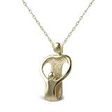 14K Gold Loving Mother and 1 Child Loving Family (R) Pendant