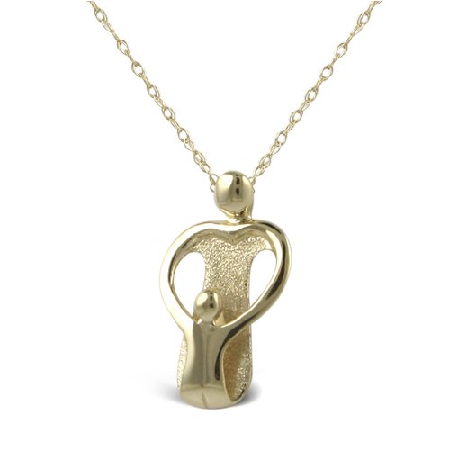 Loving Family® 14k Gold Pendant Featuring a Loving Mother and Her Child