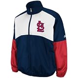 MLB Men's St. Louis Cardinals Sports Night Lightweight Full Zip Jacket (Athletic Red/Athletic Navy/White, Medium)