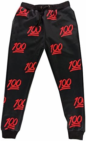 Womens Emoji Jogger 100 Print Sportwear Sweatpant xs