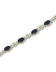 10kt Yellow Gold Oval Blue Sapphire and Diamond Bracelet