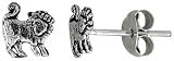 Tiny Sterling Silver Lion Stud Earrings