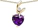 1.95 cts 925 Sterling Silver 14K Yellow Gold Plated Genuine Heart Shaped Amethyst Pendant