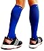 Blue Compression Socks for Women and Men by A-Swift - Best Running Sports Medical Graduated Nursing Socks - Suits Nurses Maternity Pregnancy Shin Splints - Below Knee High - Blue, Small