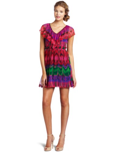 Trina Turk Women's Evita Ikat Print Dress, Multi, 4