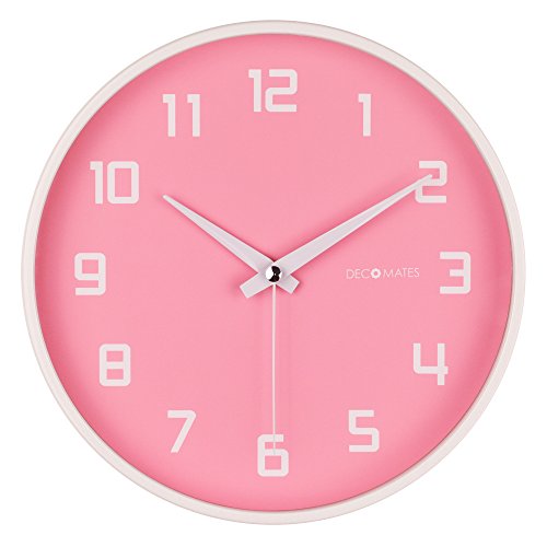 Decomates non-ticking silent wall clock, pink fruity wa…
