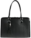 BfB Laptop Notebook Computer Shoulder Bag For Women - Lightweight Hand Made Briefcases With Up To 17 Inch Laptop Sleeve - Designed For Busy Working Women - Business Can Be Beautiful - Black