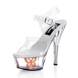 6 Inch Sexy Exotic Dancer Shoe High Heel Platform Shoes With Neon Butterfly CLEARANCE by SummitFashions