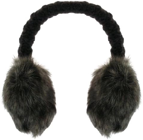 Capelli New York Striped Distressed Faux Fur Earmuffs