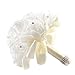 OurWarm® Ivory Crystal Roses Pearl Bridal Bridesmaid Wedding Bouquet Artificial Silk Flowers with 1pcs Glue Stick