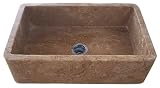 Stone NM8064 Rustic Chocolate Travertine Farmhouse Sink