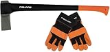 Produkt-Bild: Fiskars 122202 Spaltaxt 2400, L&auml;nge: 72 cm, mit Arbeitshandschuhe