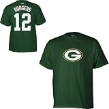 Reebok Green Bay Packers Aaron Rodgers Name & Number T-Shirt X-Large