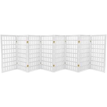 Oriental Furniture Under Desk Size, 3-Feet Window Pane Small Shoji Privacy Screen Room Divider, 3 Panel White