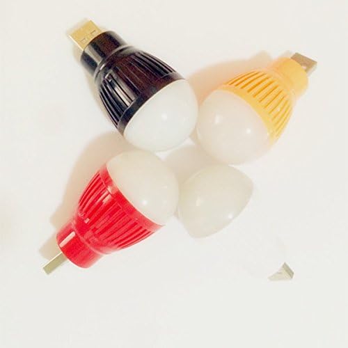 Angietech 4 Pcs Red White Black Orange Usb Led Book Reading Light Bulb for Laptop Pc Notebook