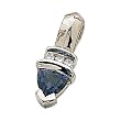 14Kt White Gold Stylish Trillion Cut Iolite Diamond Pendant