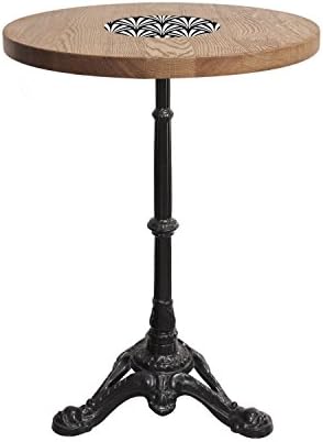 French solid oak bistro table 23.6" diameter with enamel plaque / Vintage bar table / Genuine enamel - Made in France