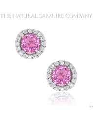 1.68ct. Natural Pink Sapphire Earrings with 32 pave dia 0.36ct. total