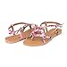 DREAM PAIRS SANDALIA Women's New Splatter Paint Strappy Gladiator Thong Flat Fashion Summer Sandals