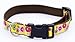 Small Yellow/Fuchsia Swiss Dot Dog Collar: 5/8