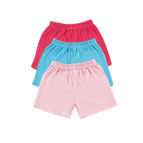 Luvable Friends Shorts 3pk, Pink, 3-6 months