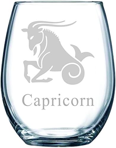 Zodiac Wine Glass Capricorn, 15 oz. stemless