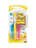 Post-it Flag Highlighters, Blue/Yellow with Pink, 50 Flags per Pen, 3 Pens per Pack (689-HL3)