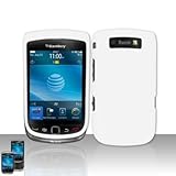 Blackberry Torch 9800 Snap-on White (Rubber Touch) Phone Protector Hard Cov ....