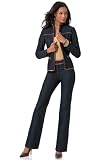 Contrast-Trim Denim Pant Set
