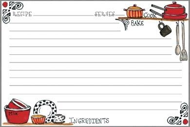 Gina B. Designs Cooking Utensils Recipe Cards