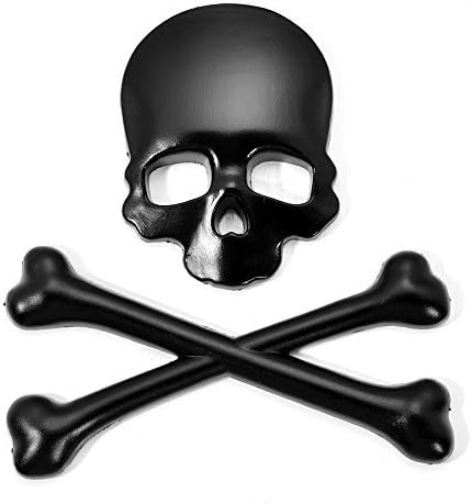 DITOP? Chrome -Black Rear Front Roof Fender Hood 3D Crossbones Skull Demon Metal Bone Logo Emblem Badge Decal Sticker for Vehicle Motorcycle Boat Sedan Pick Up Truck Vehicle (Black) (Black) by DITOP