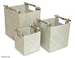 Pandanus and bamboo baskets, 'Boxed In' (set of 3) Pandanus and bamboo baskets, 'Boxed In' (set of 3)