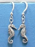 Sea Horse Sterling Silver Ocean Theme Earrings Marine Life Charm Fine Jewelry