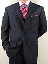 ~Clearance Price~New Mario Italian 3 button Men Suits Virgin Wool 140s~highest Quality in 6 Patterns and Colors~Black Stripe