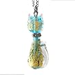 Handmade Cat Shaped Murano Glass with Gold Foil- Blue