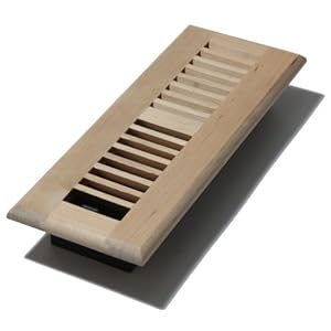 Decor Grates WLBR310-U 3-Inch by 10-Inch Wood Louver Floor Register, Unfinished Birch