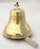 US NAVY 6" indoor/outdoor brass bell with wall mount
