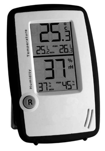 Thermometer-Hygrometer Station Room Control schwarz-weiss