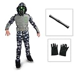 SWAT Ninja Child Costume including Ninja Knives and Black Gloves - Large